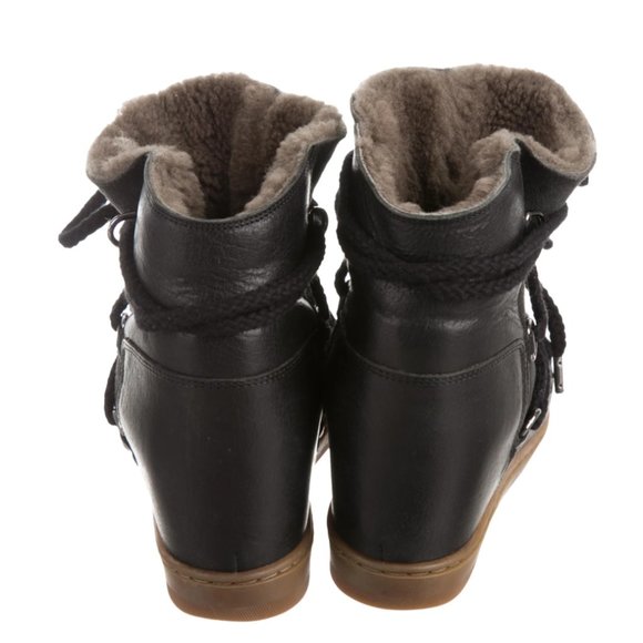 ÉTOILE ISABEL MARANT Knowles Wedge Black Booties size 7 - Picture 4 of 4